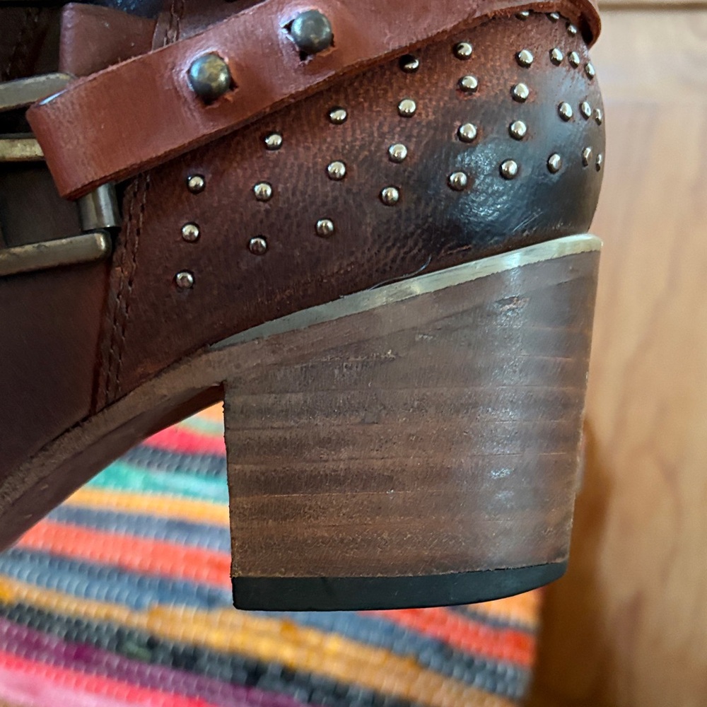 Freebird Brown Heeled Boots with Buckle Detail - Picture 5 of 6